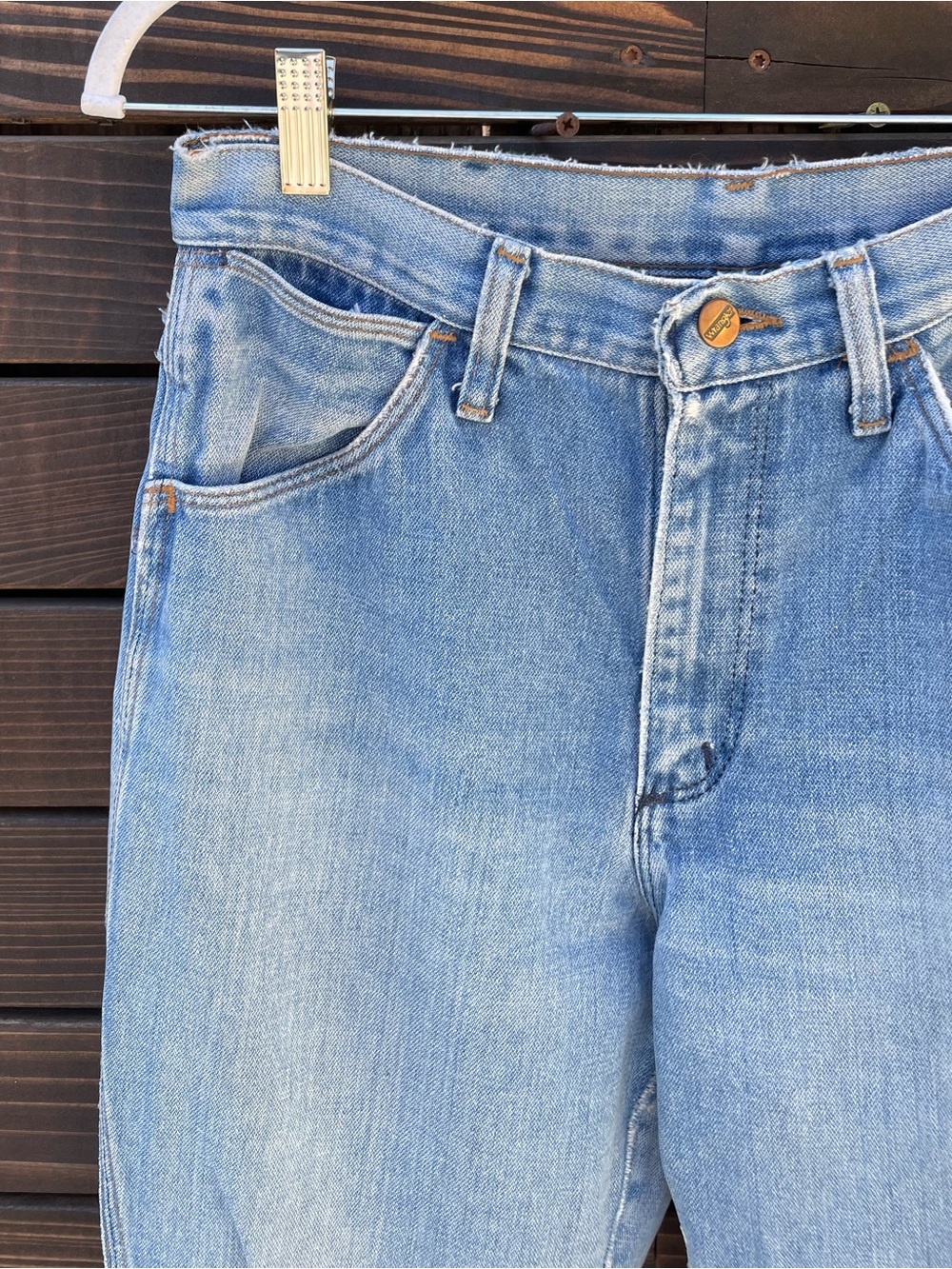 Vintage Wrangler Light Blue High-Rise Cropped Straight Jeans - Picture 3 of 5